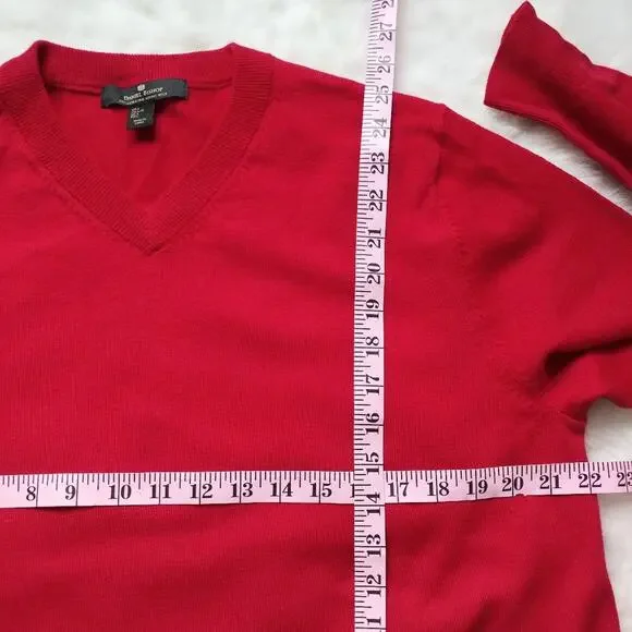 Daniel Bishop Red Merino Wool Sweater Size Large - Picture 3 of 5